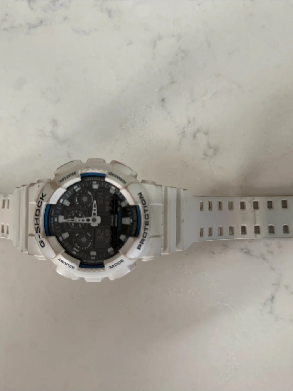 Casio White Digital-Analog G-Shock with Black Dial